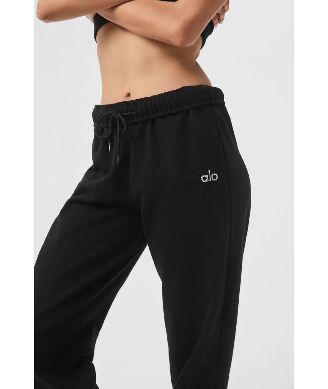 ALO YOGA Черные хлопковые спортивные брюки и шорты, фото 4