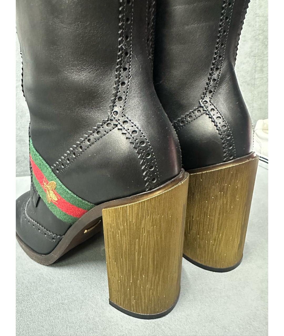 GUCCI Черные кожаные ботильоны, фото 3