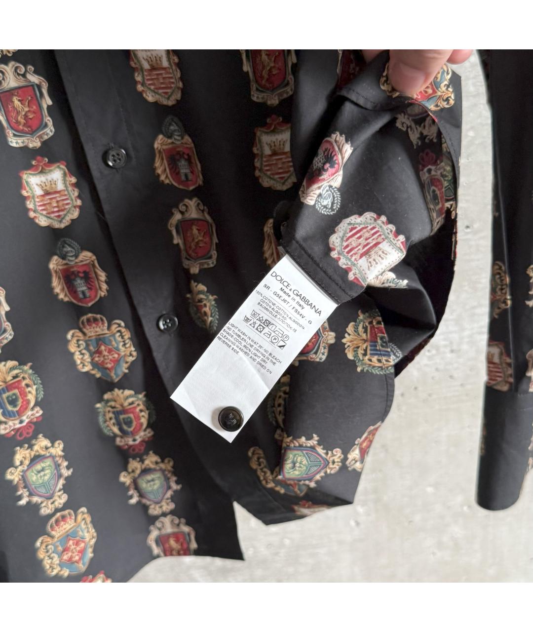 DOLCE&GABBANA Черная хлопковая кэжуал рубашка, фото 9