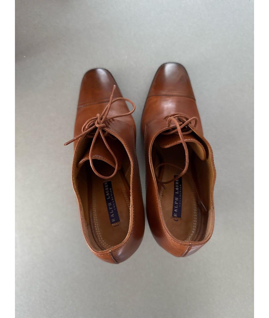RALPH LAUREN PURPLE LABEL Коричневые кожаные ботильоны, фото 3