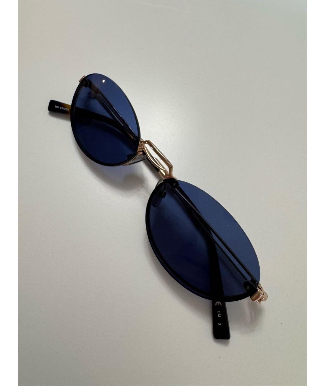 MAX MARA Золотые металлические солнцезащитные очки, фото 5
