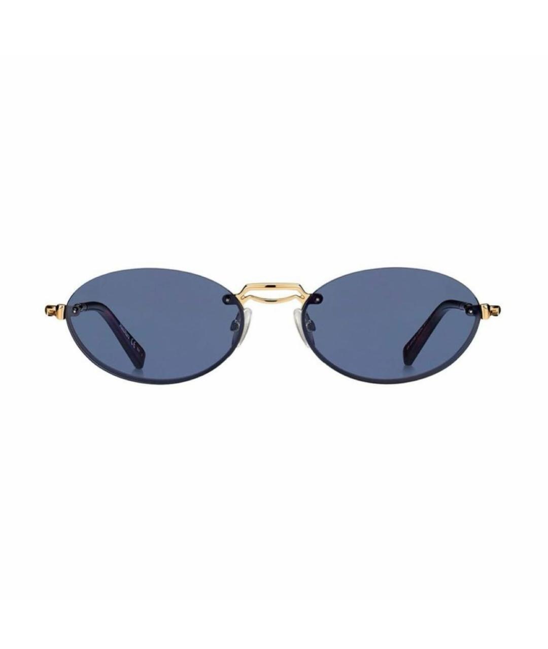 MAX MARA Золотые металлические солнцезащитные очки, фото 1