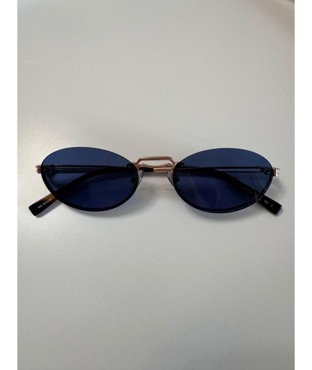 MAX MARA Золотые металлические солнцезащитные очки, фото 2