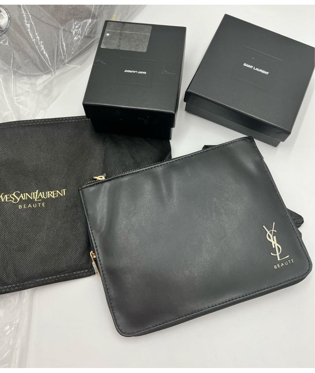 SAINT LAURENT Черная косметичка, фото 2