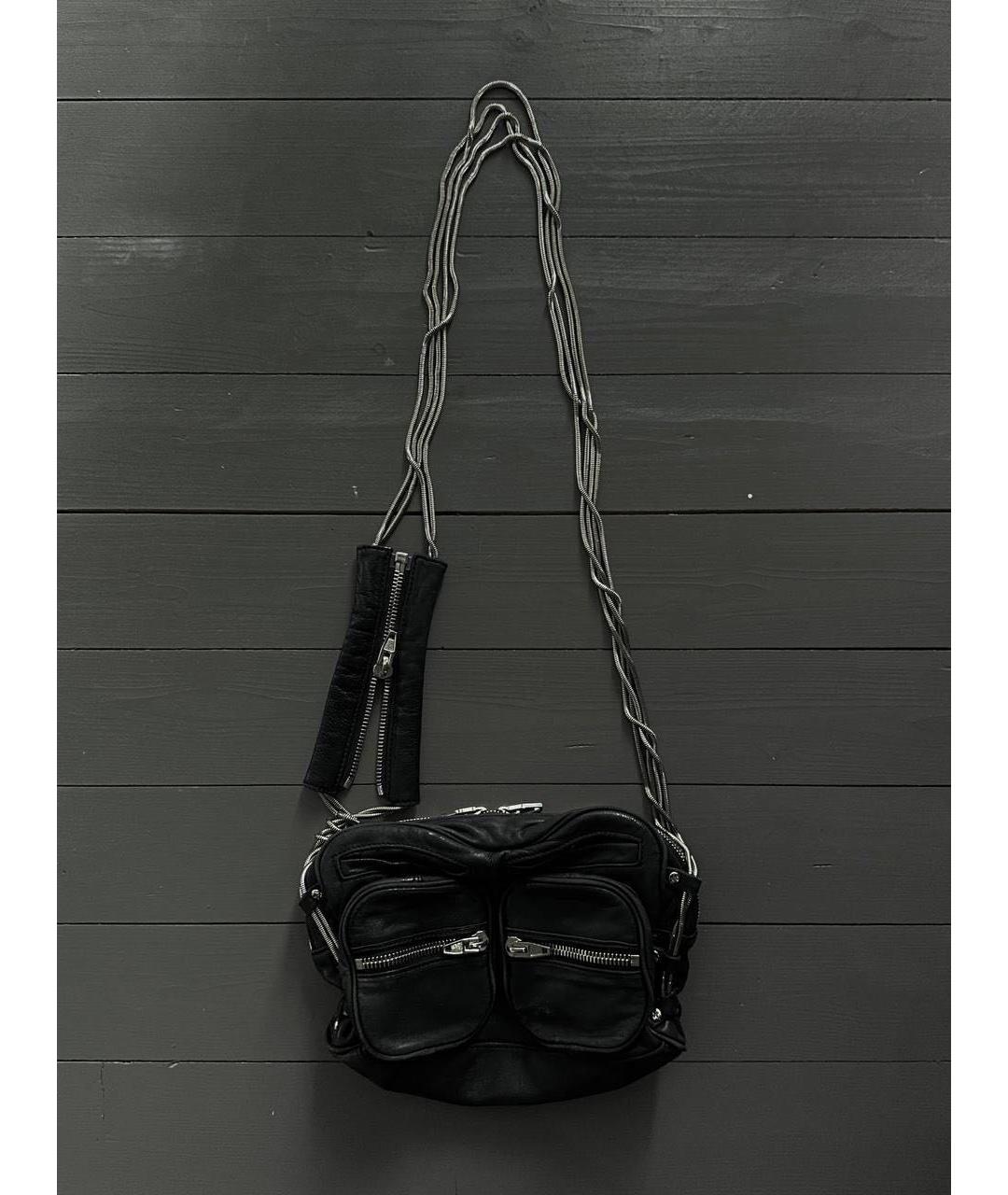 ALEXANDER WANG Черная кожаная сумка на плечо, фото 5