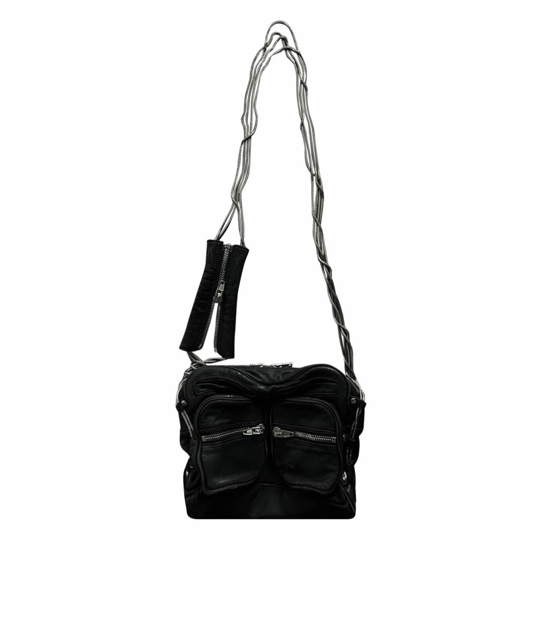 ALEXANDER WANG Черная кожаная сумка на плечо, фото 1