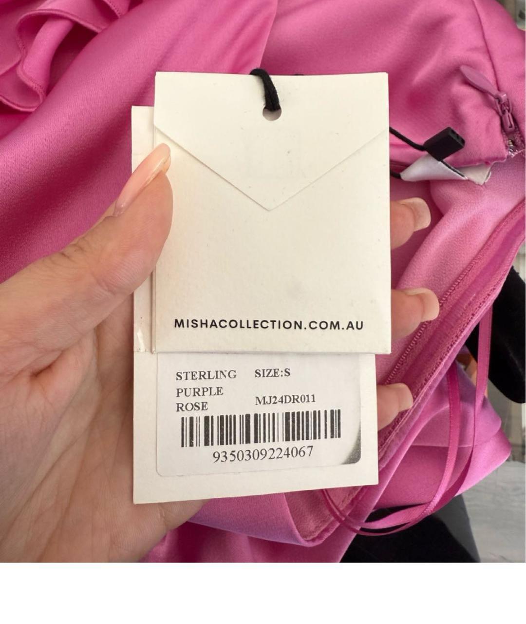 MISHA COLLECTION Фуксия полиэстеровое коктейльное платье, фото 5
