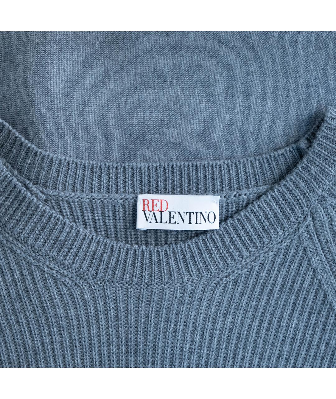 RED VALENTINO Серое шерстяное повседневное платье, фото 3