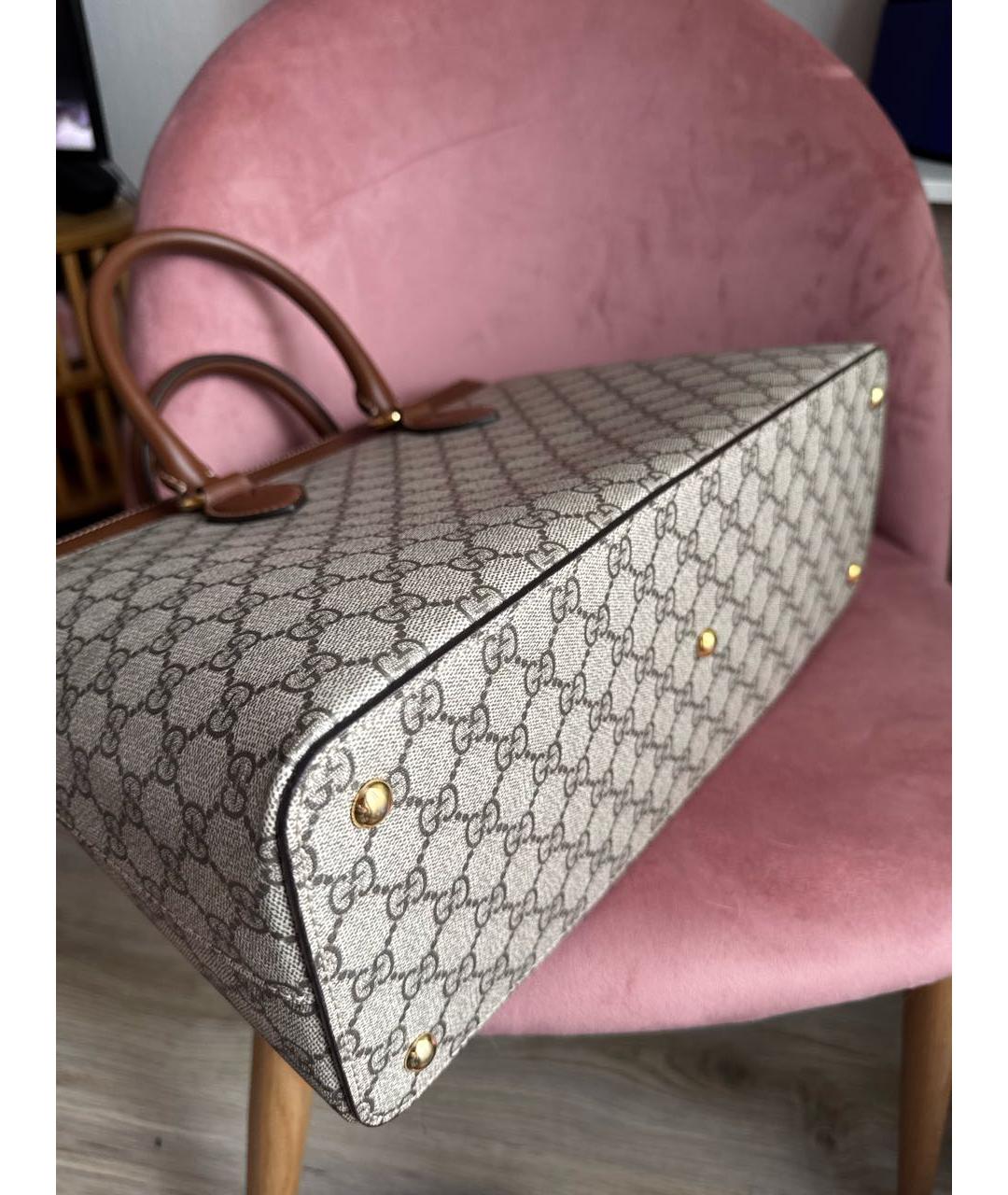 GUCCI Бежевая сумка с короткими ручками, фото 7