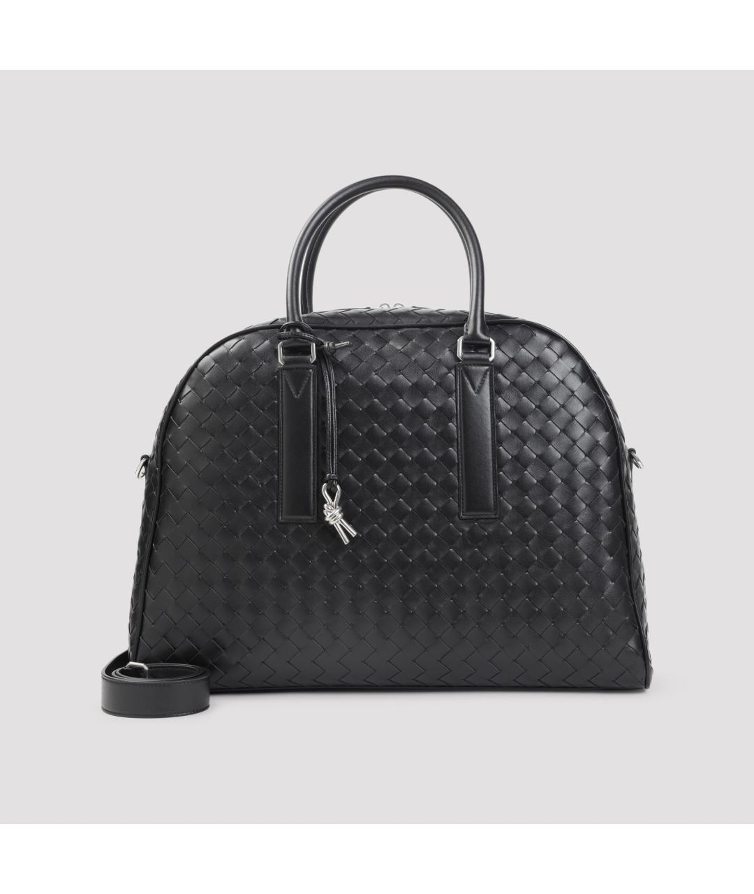 BOTTEGA VENETA Черная кожаная сумка тоут, фото 3