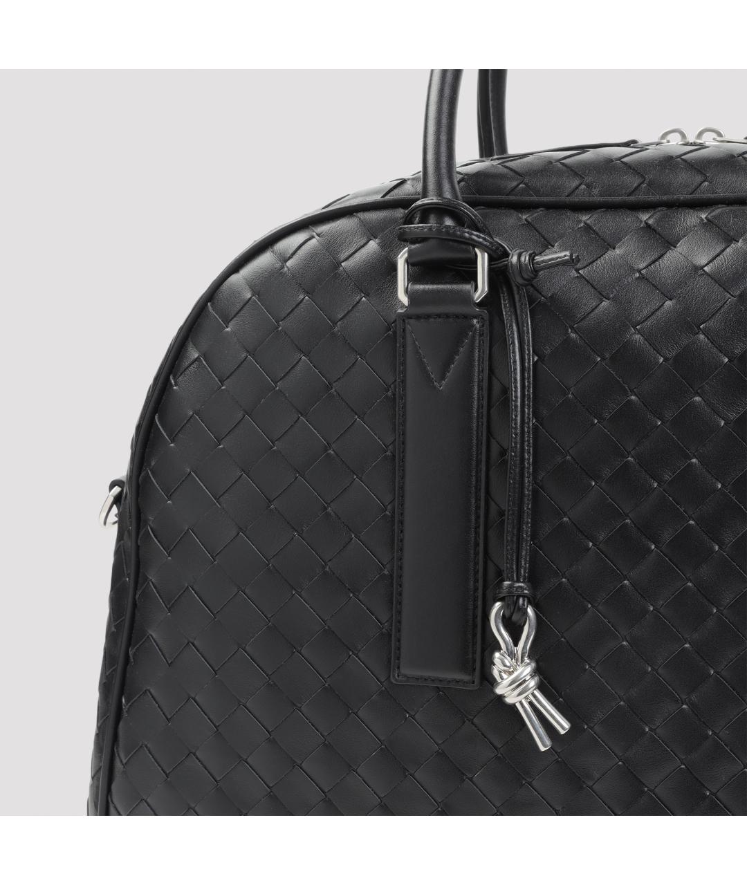 BOTTEGA VENETA Черная кожаная сумка тоут, фото 5