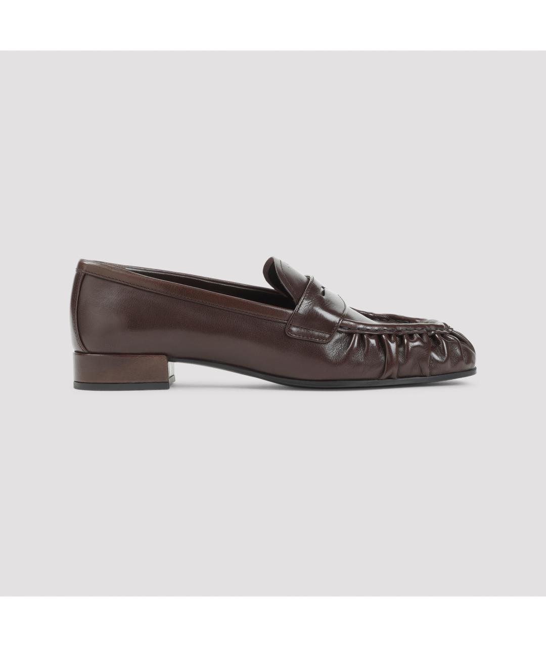 PRADA Коричневые кожаные лоферы, фото 3
