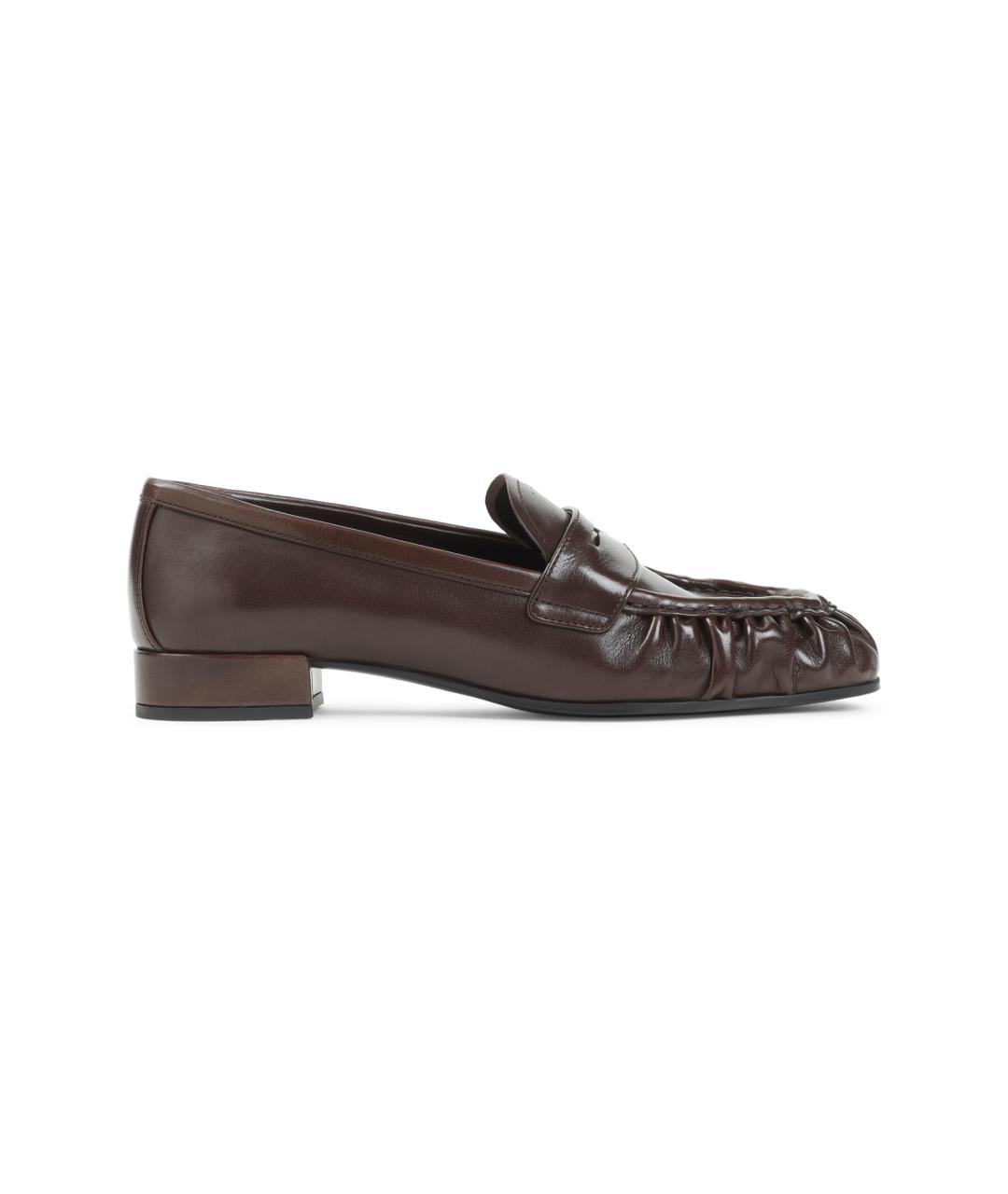 PRADA Коричневые кожаные лоферы, фото 1