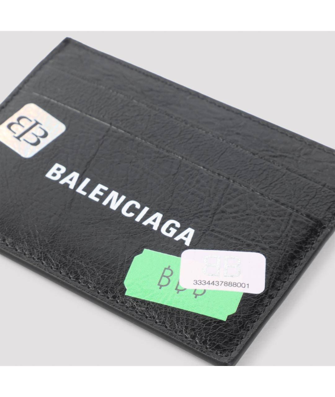 BALENCIAGA Черный кожаный кардхолдер, фото 5