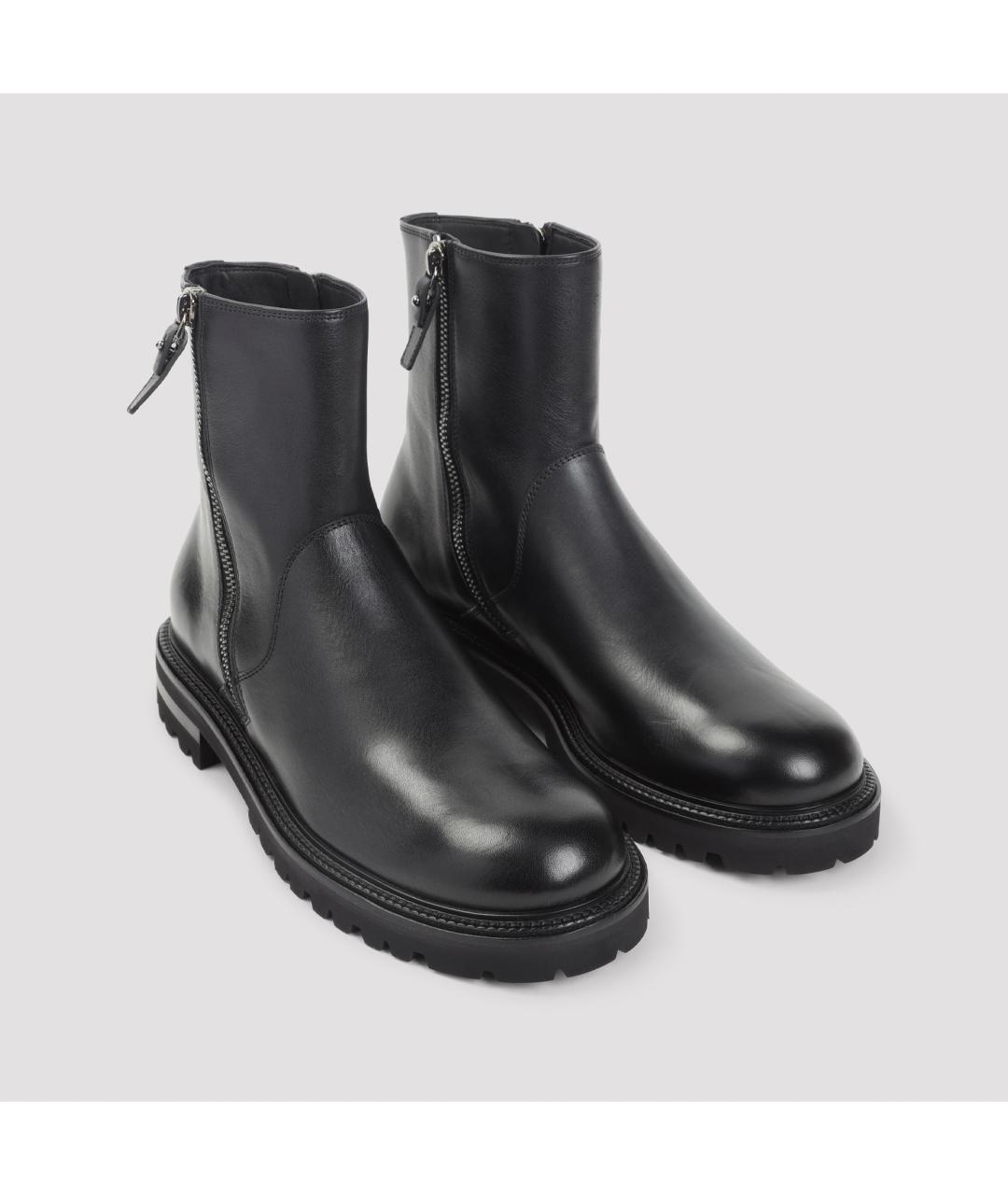 GIORGIO ARMANI Черные высокие ботинки из искусственной кожи, фото 5