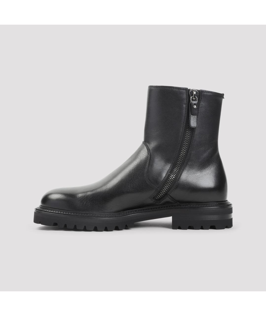 GIORGIO ARMANI Черные высокие ботинки из искусственной кожи, фото 4