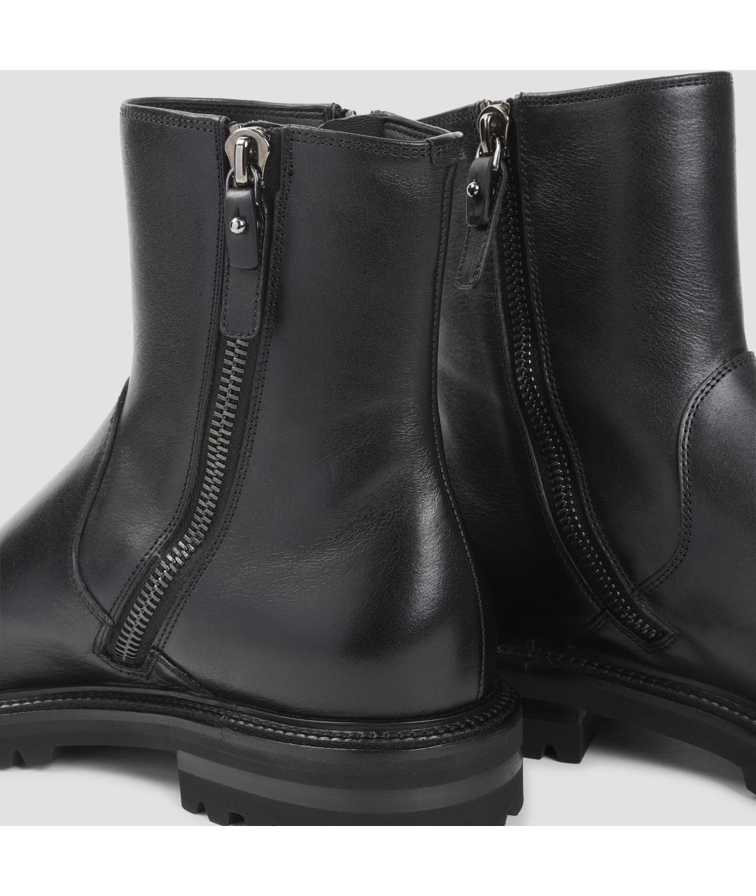 GIORGIO ARMANI Черные высокие ботинки из искусственной кожи, фото 6