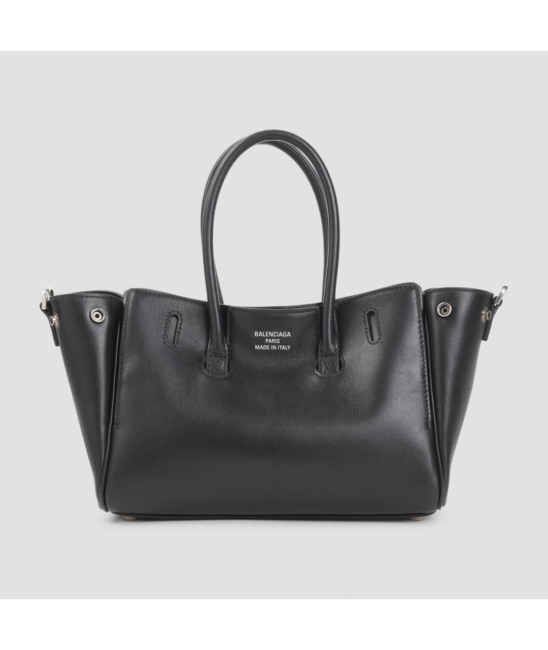 BALENCIAGA Черная кожаная сумка тоут, фото 4