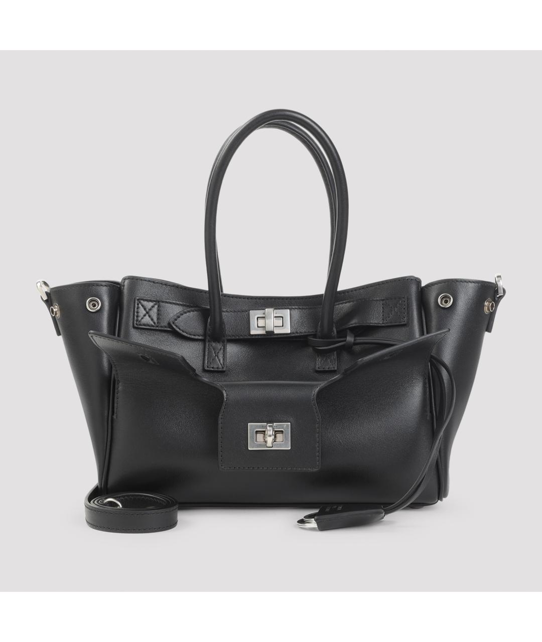 BALENCIAGA Черная кожаная сумка тоут, фото 2