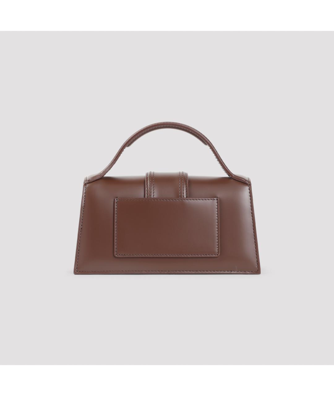 JACQUEMUS Коричневая кожаная сумка с короткими ручками, фото 4