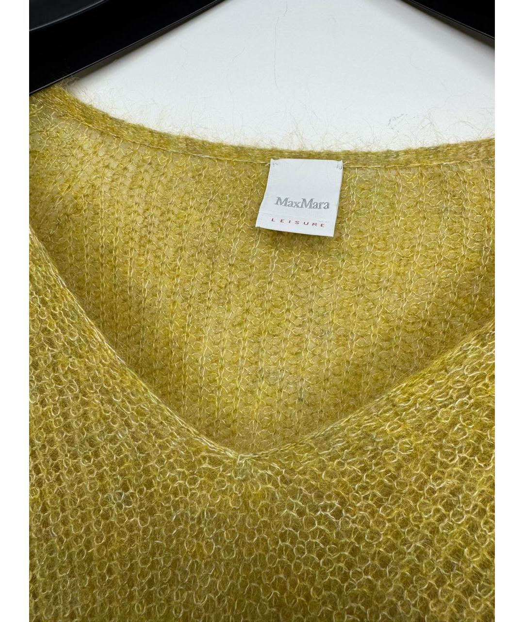 MAX MARA Горчичный шерстяной джемпер / свитер, фото 4