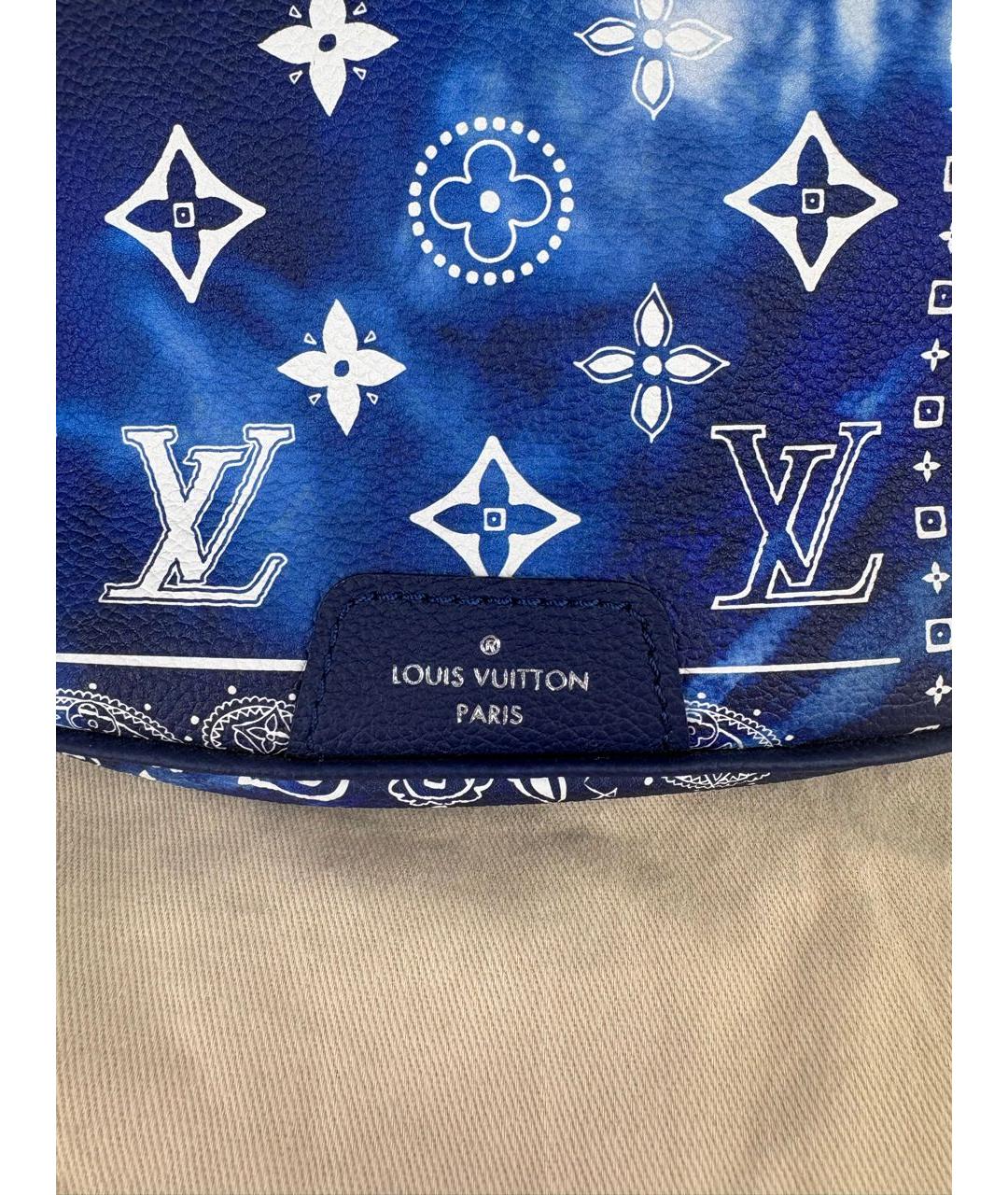 LOUIS VUITTON Синяя кожаная поясная сумка, фото 3