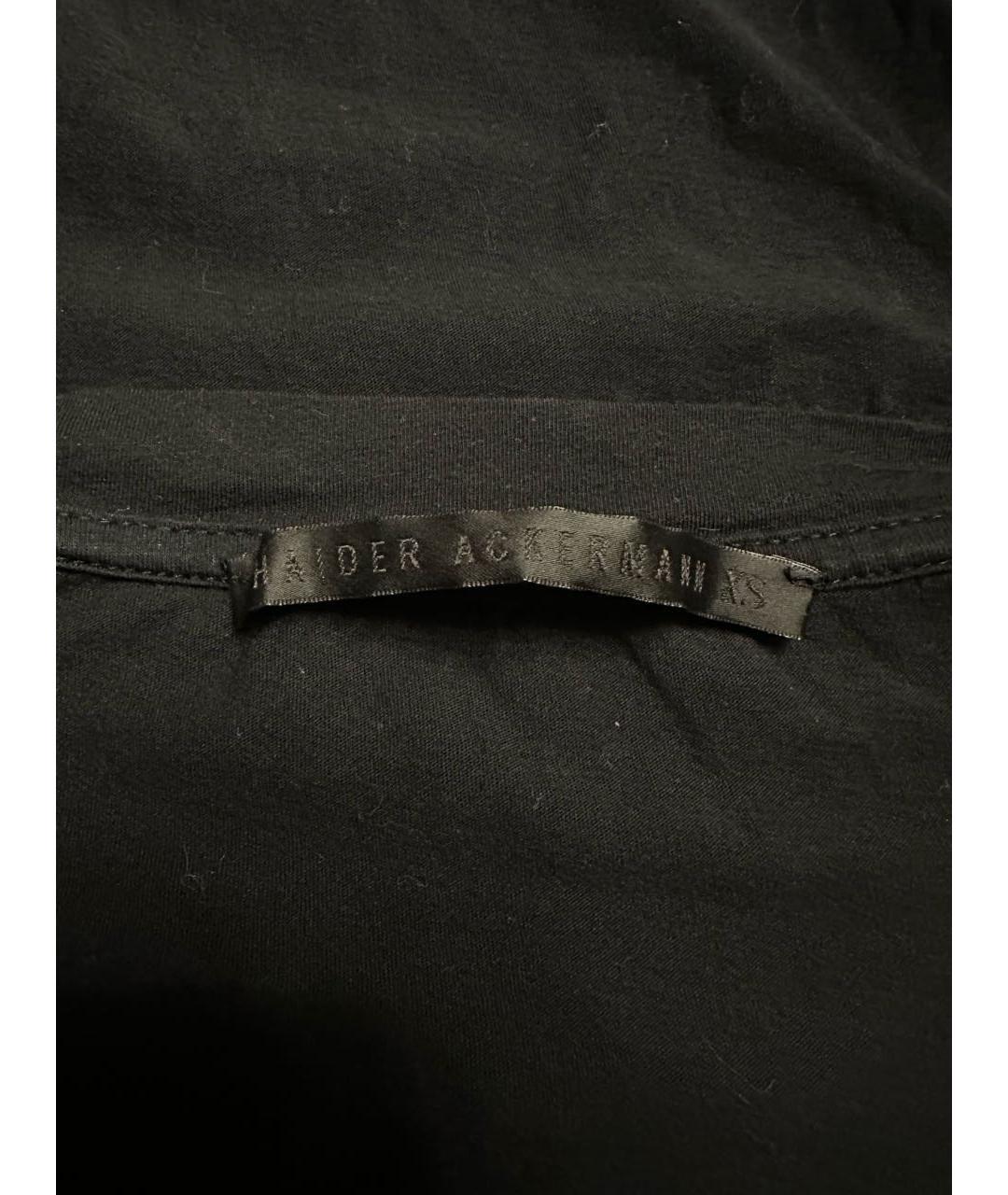 HAIDER ACKERMANN Черная хлопковая футболка, фото 4