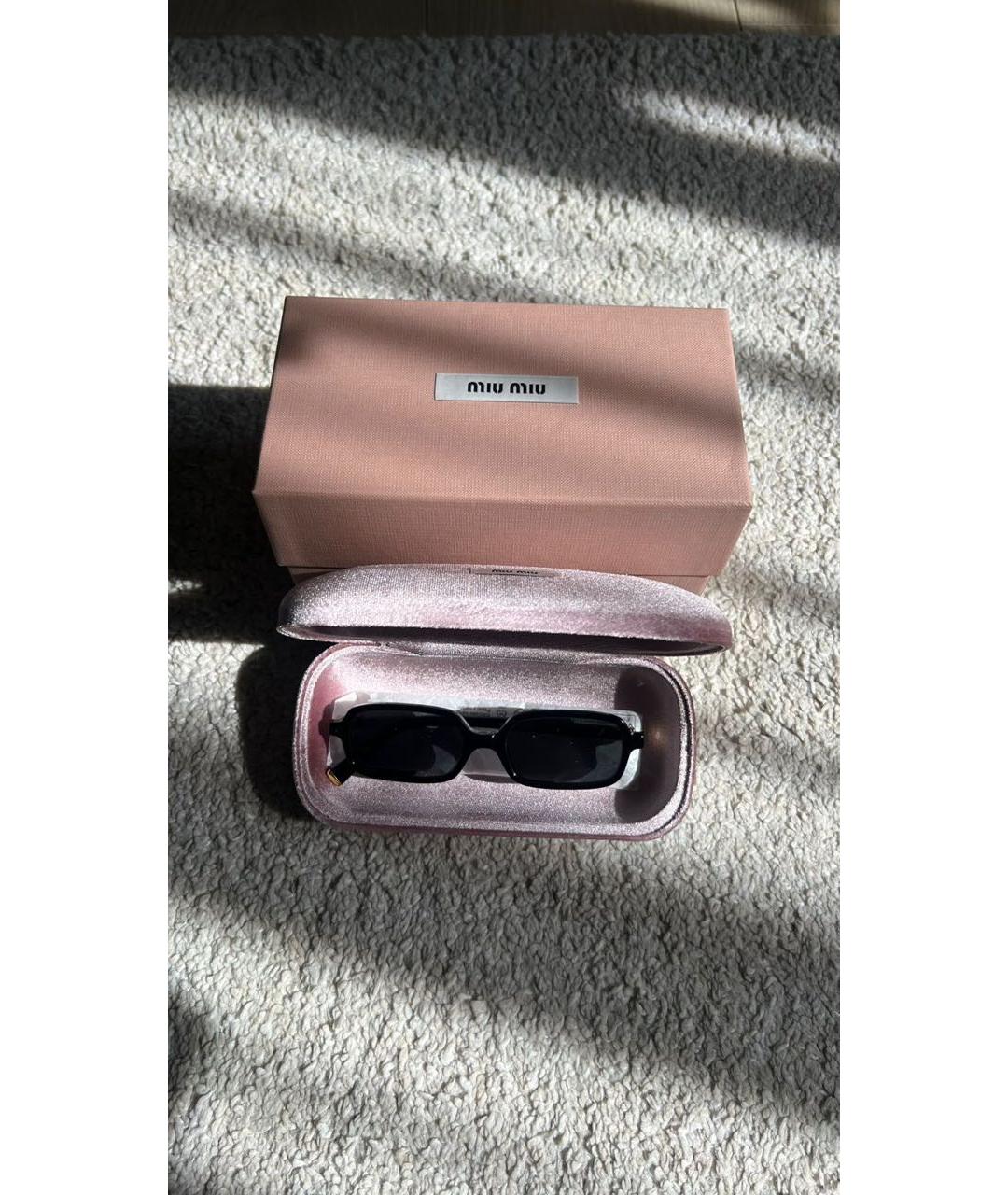 MIU MIU Черные пластиковые солнцезащитные очки, фото 5