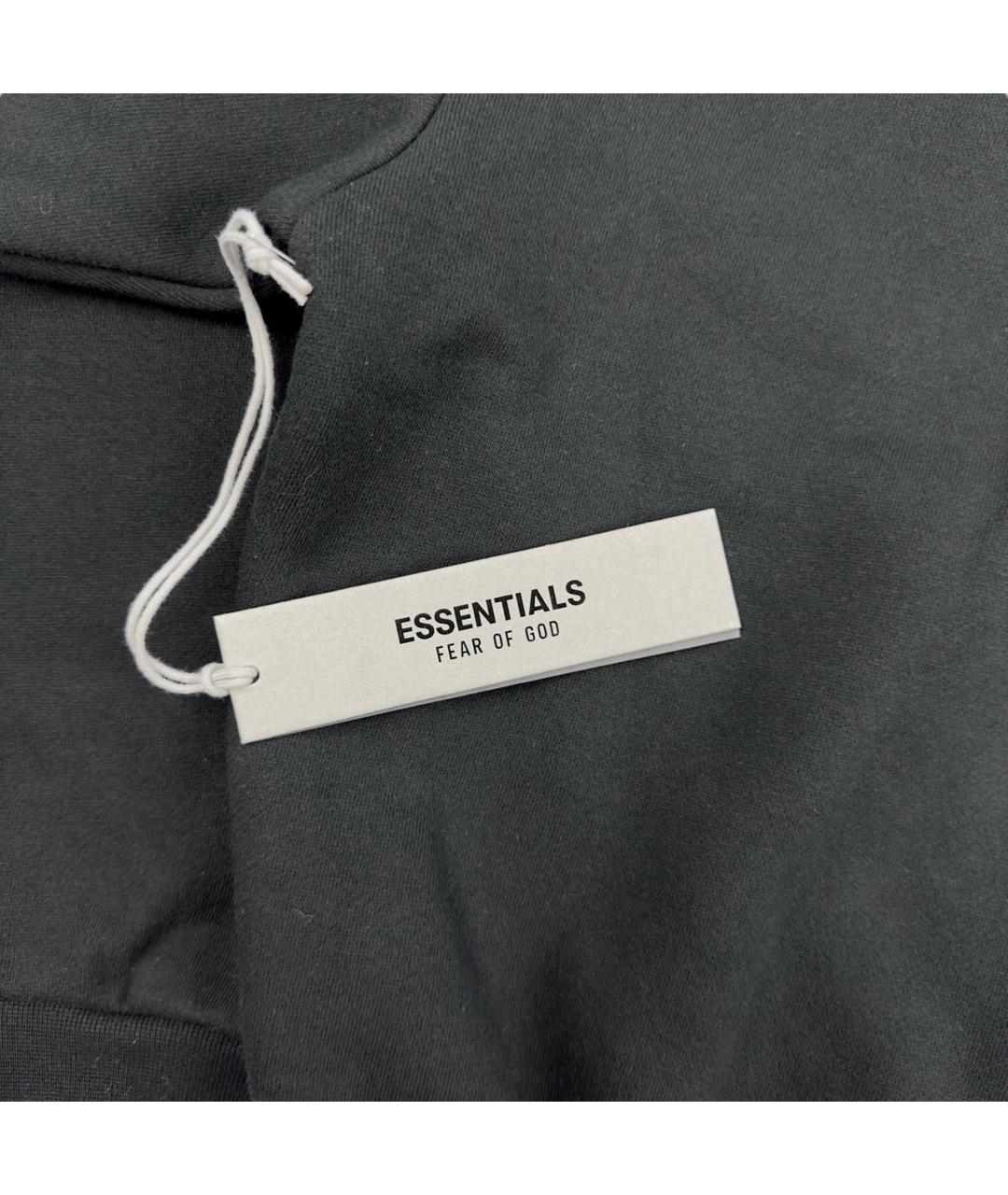 FEAR OF GOD ESSENTIALS Черное хлопко-полиэстеровое поло с длинным рукавом, фото 8
