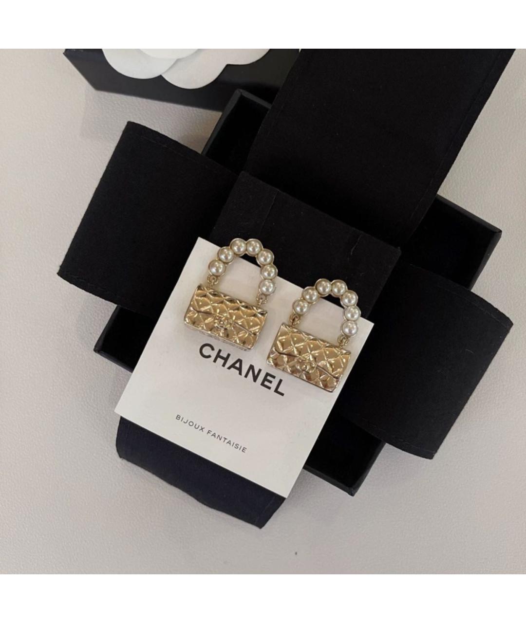 CHANEL Золотые серьги, фото 6