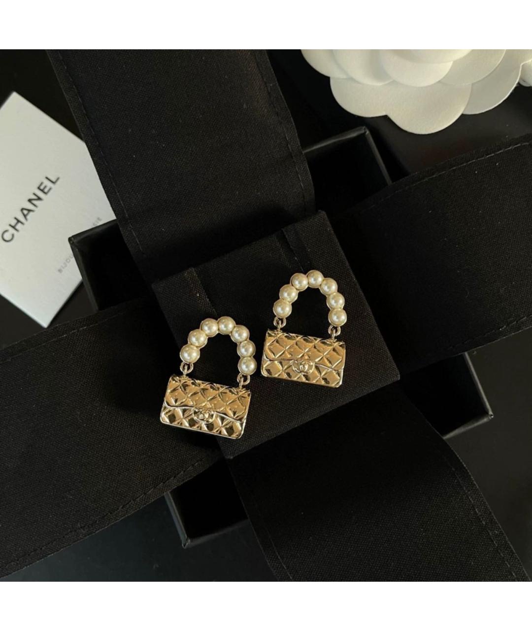 CHANEL Золотые серьги, фото 4