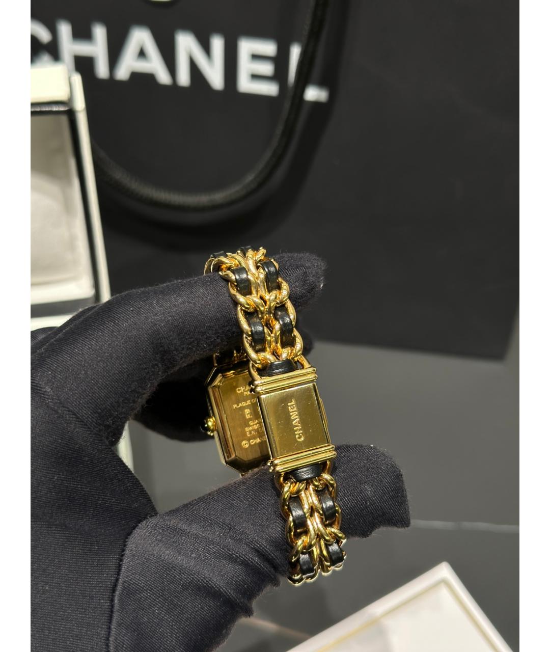 CHANEL Черные часы из золота и стали, фото 8