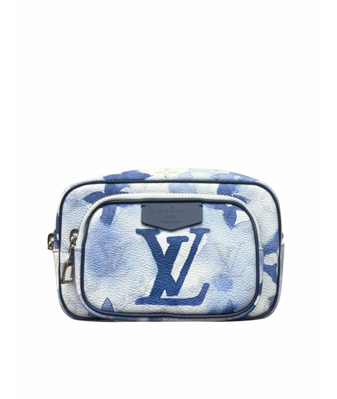 LOUIS VUITTON Голубая кожаная барсетка, фото 1