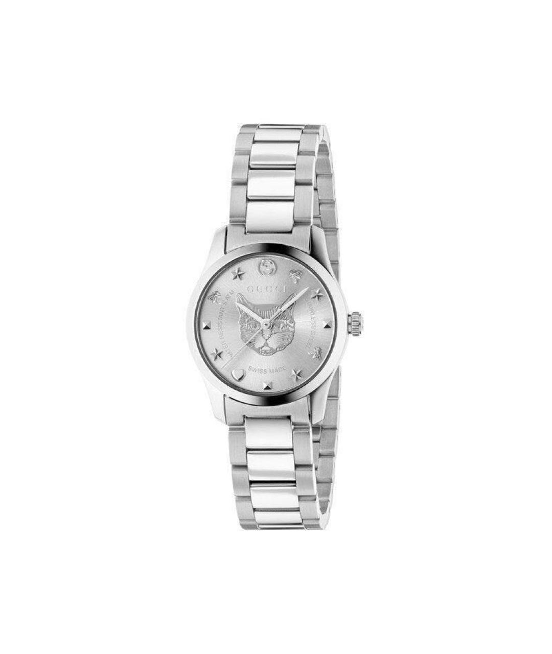 GUCCI Серебряные стальные часы, фото 1