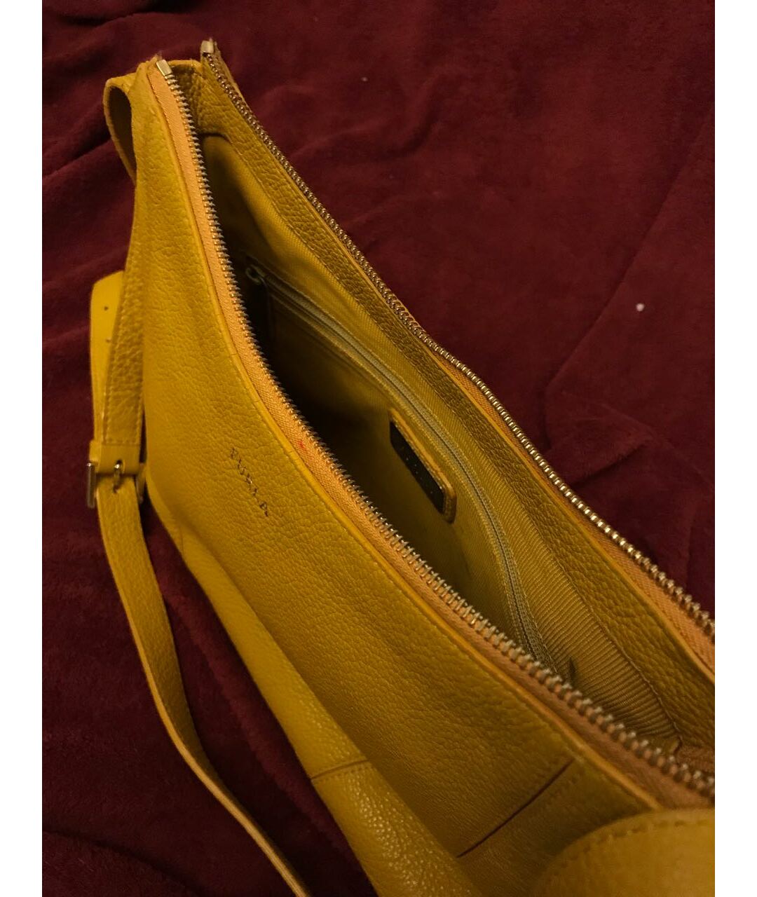 FURLA Горчичная кожаная сумка тоут, фото 4