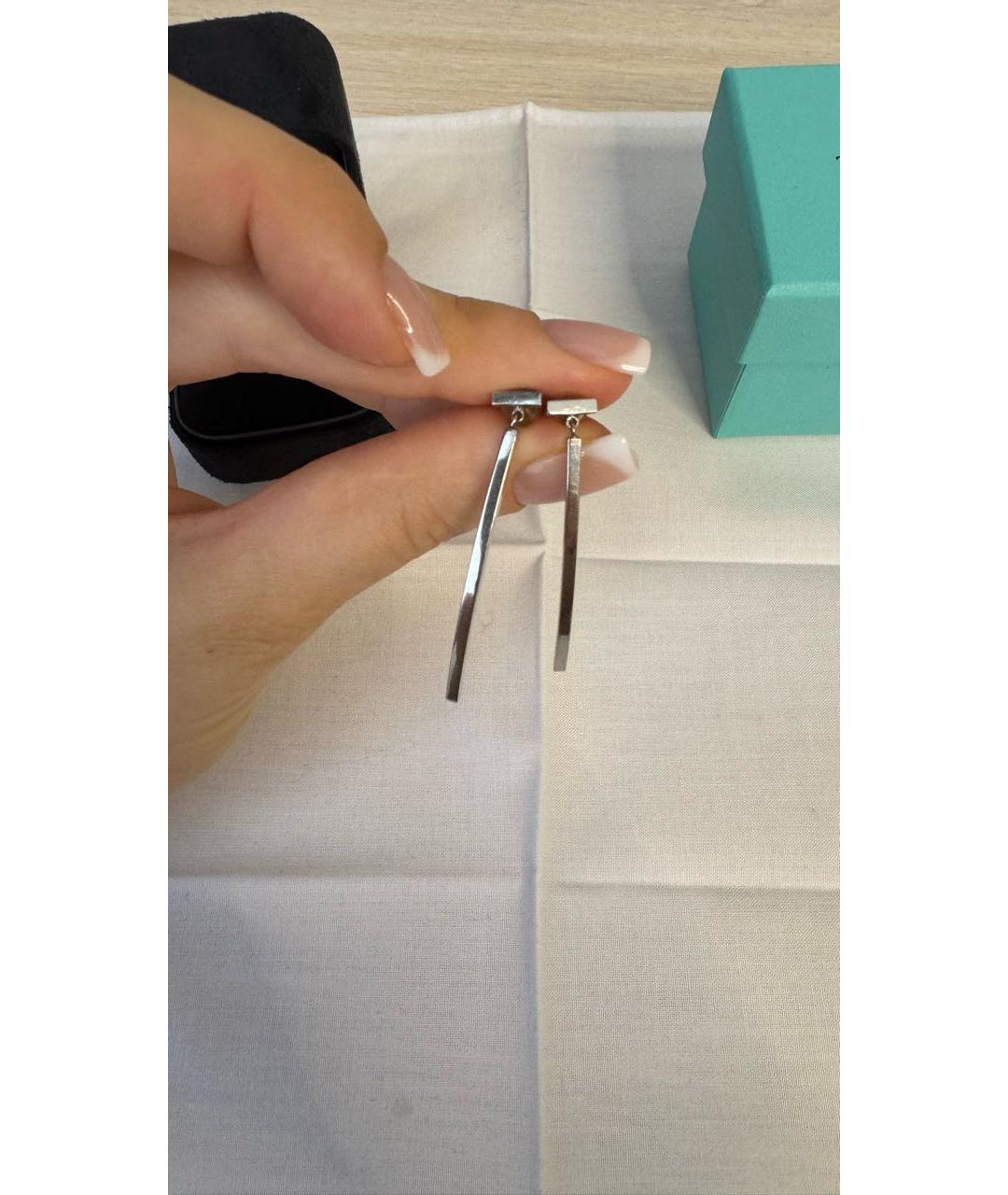 TIFFANY&CO Белые серьги из белого золота, фото 3