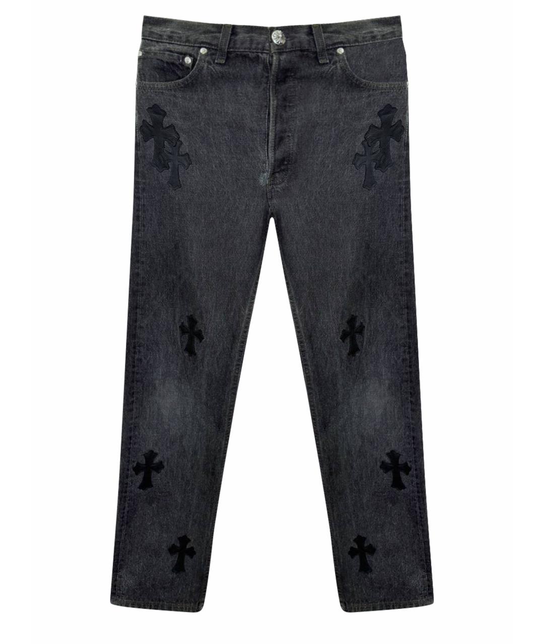 CHROME HEARTS Черные хлопковые прямые джинсы, фото 1