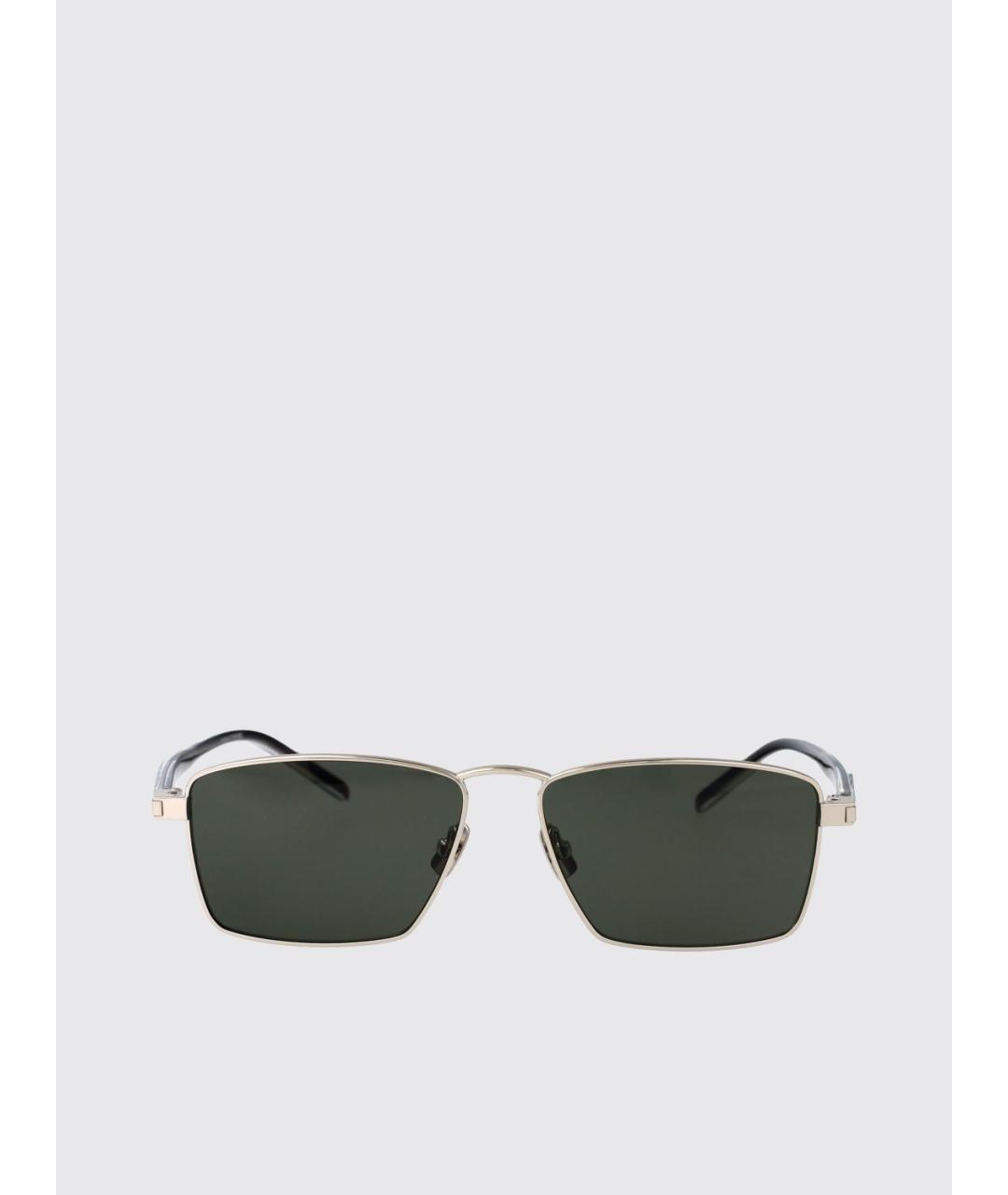 SAINT LAURENT Серебряные металлические солнцезащитные очки, фото 2
