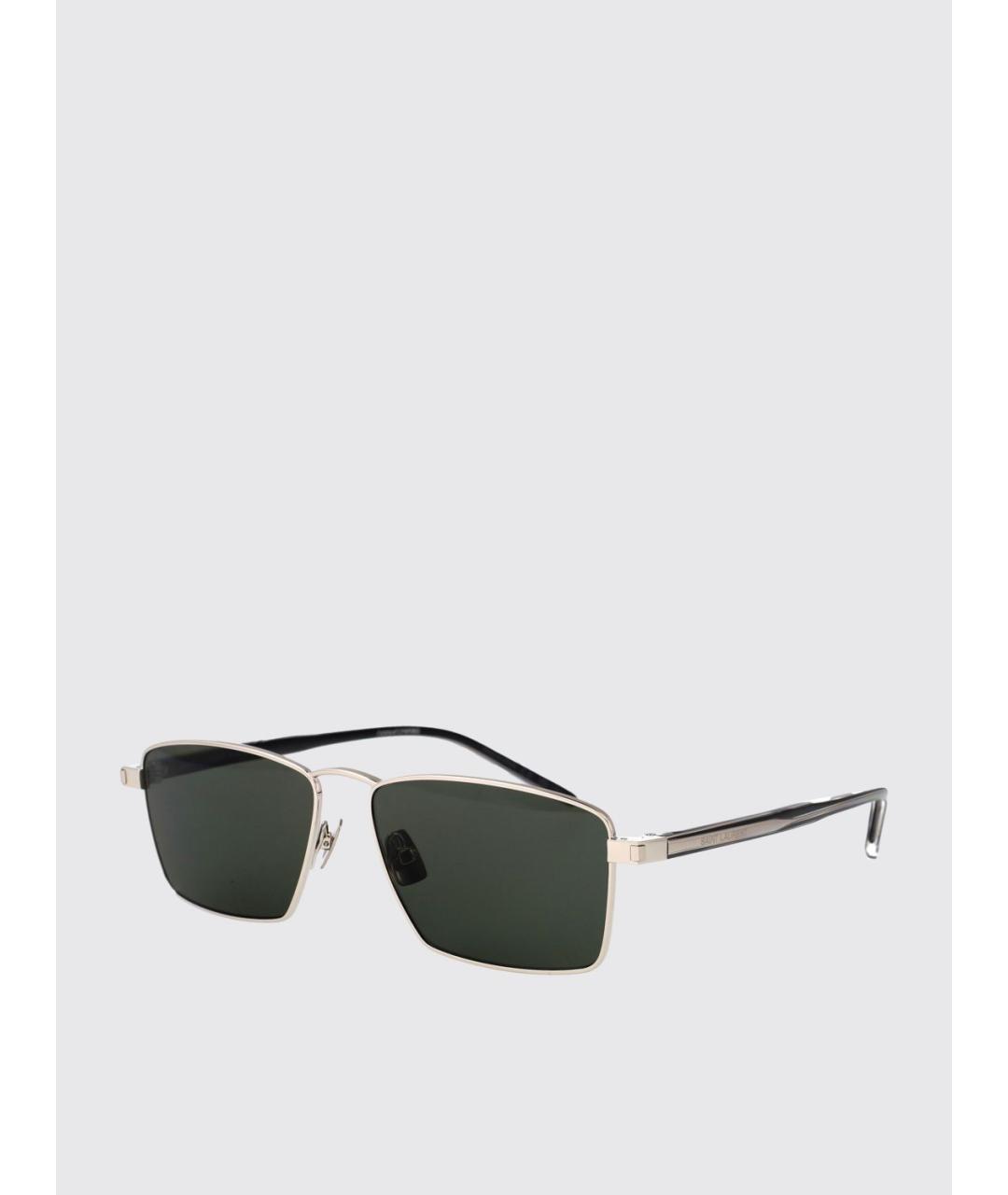 SAINT LAURENT Серебряные металлические солнцезащитные очки, фото 5