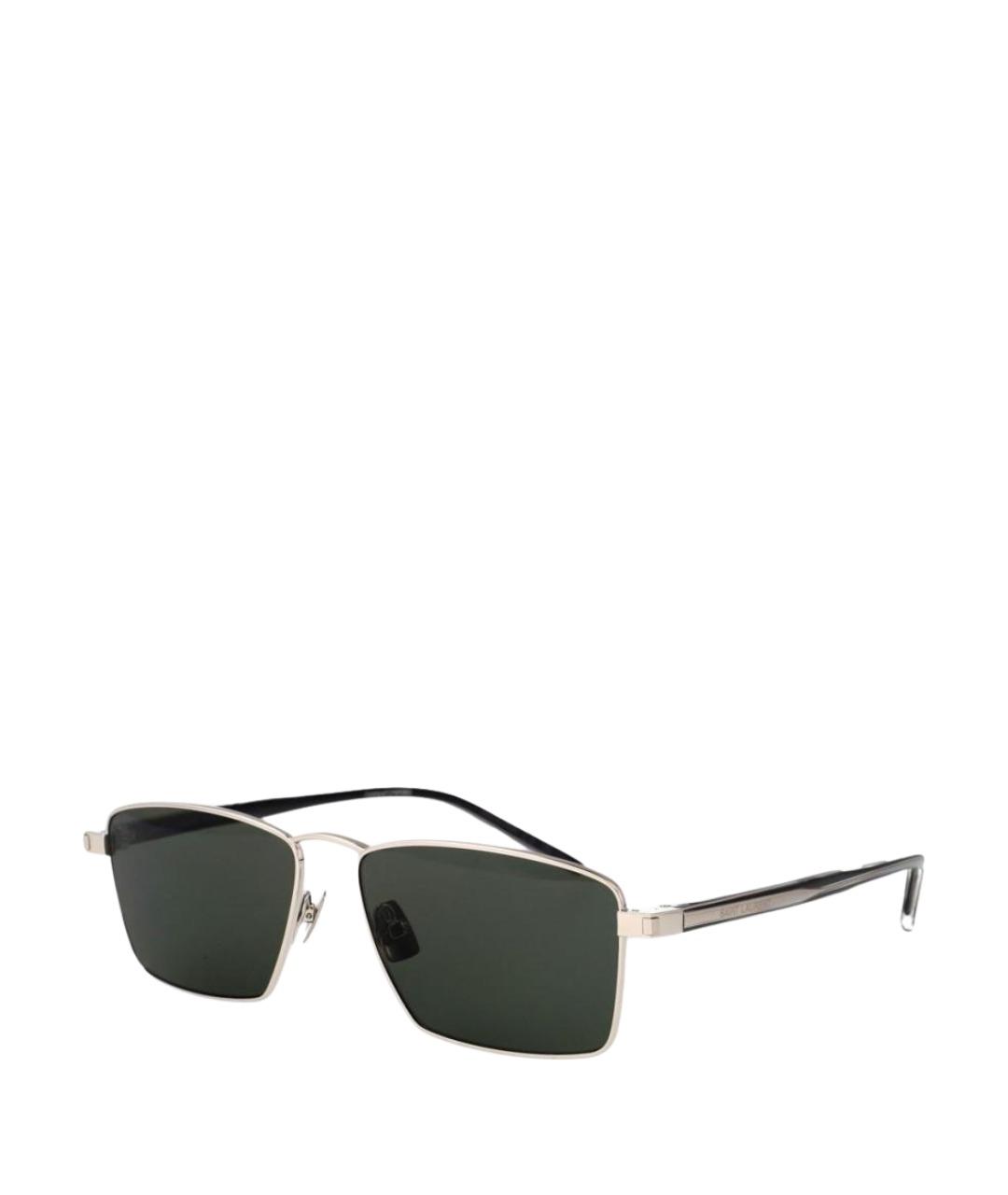 SAINT LAURENT Серебряные металлические солнцезащитные очки, фото 1