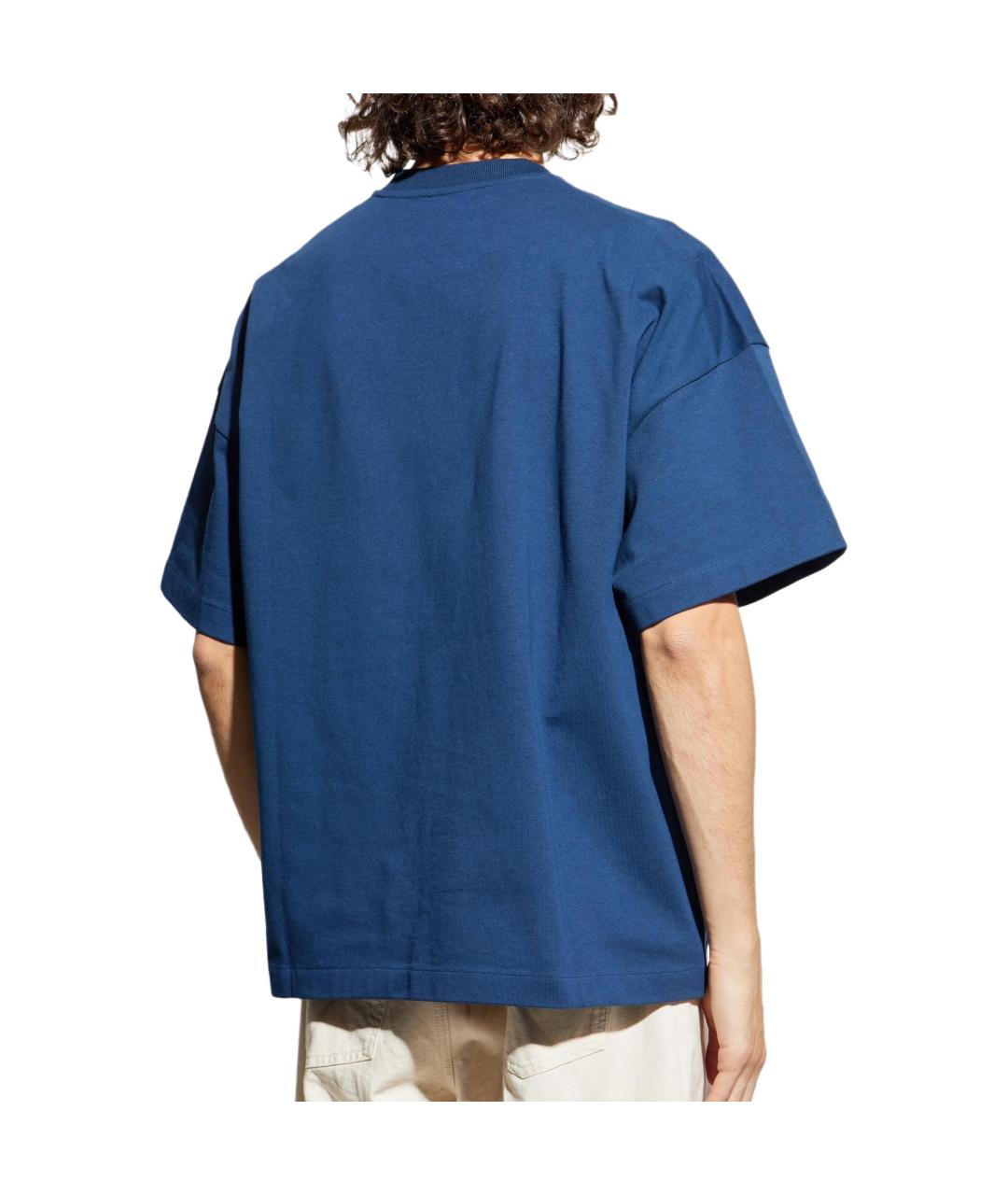 JIL SANDER Синяя хлопковая футболка, фото 3