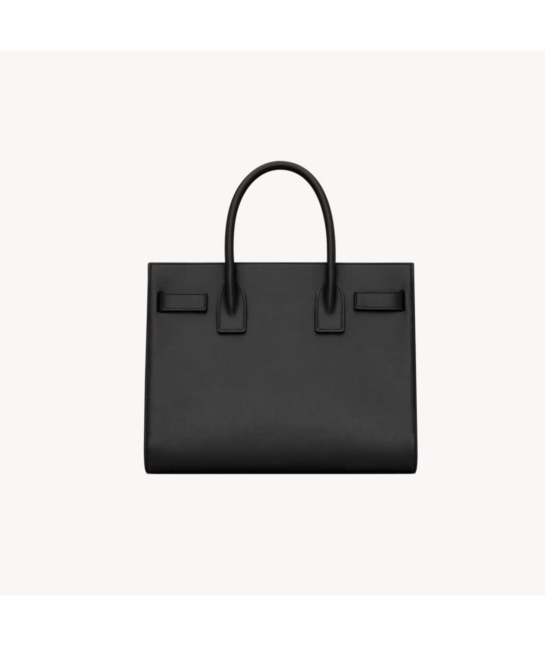SAINT LAURENT Черная кожаная сумка тоут, фото 3