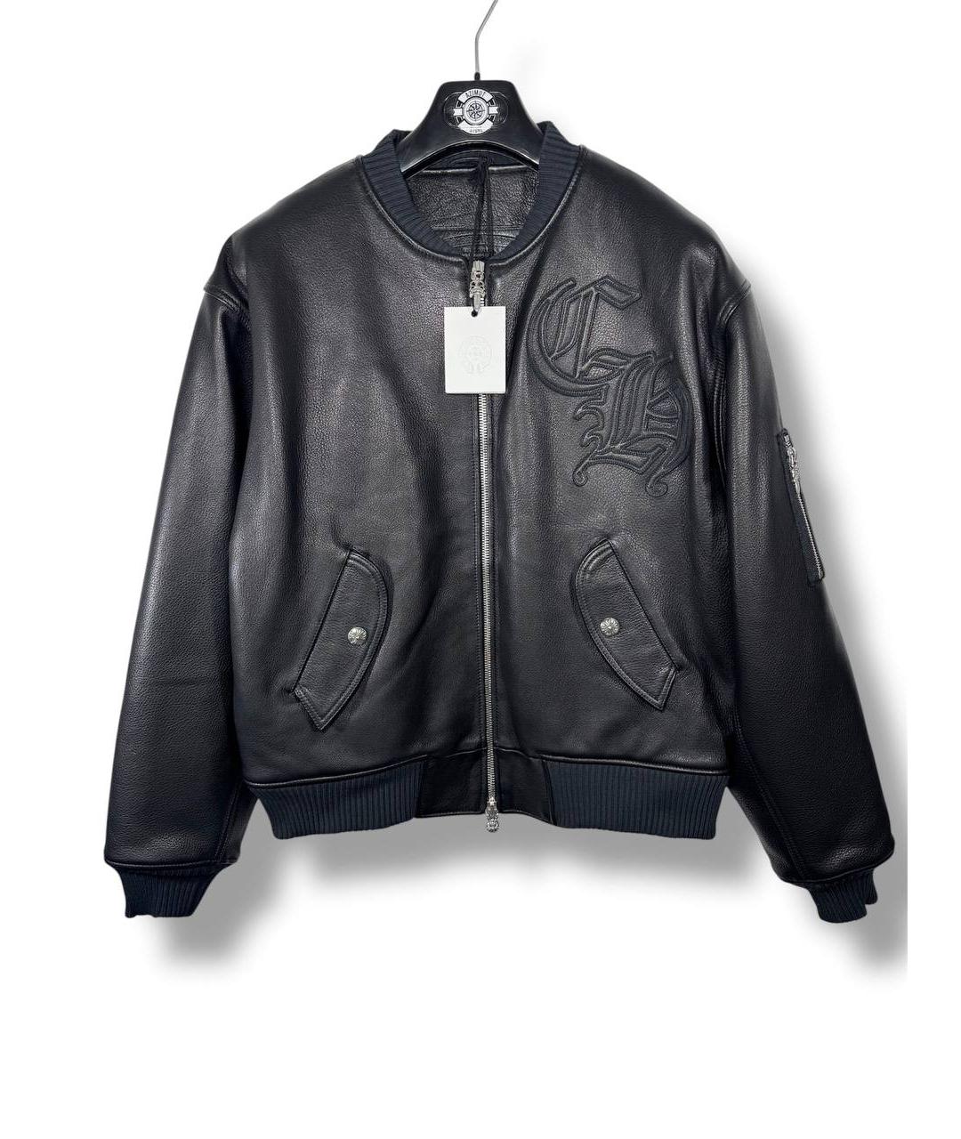 CHROME HEARTS Черная кожаная куртка, фото 3