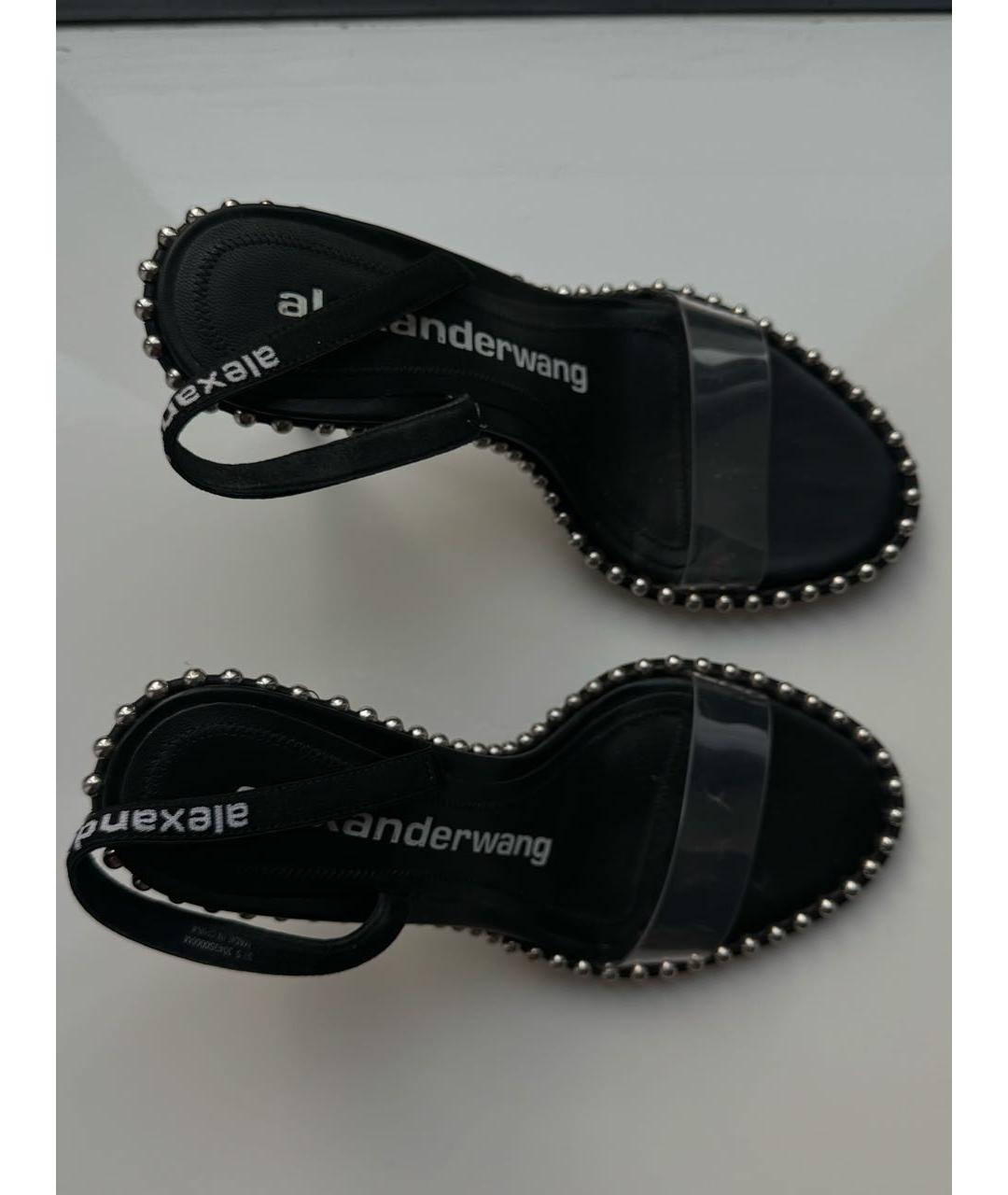 ALEXANDER WANG Черные кожаные босоножки, фото 3