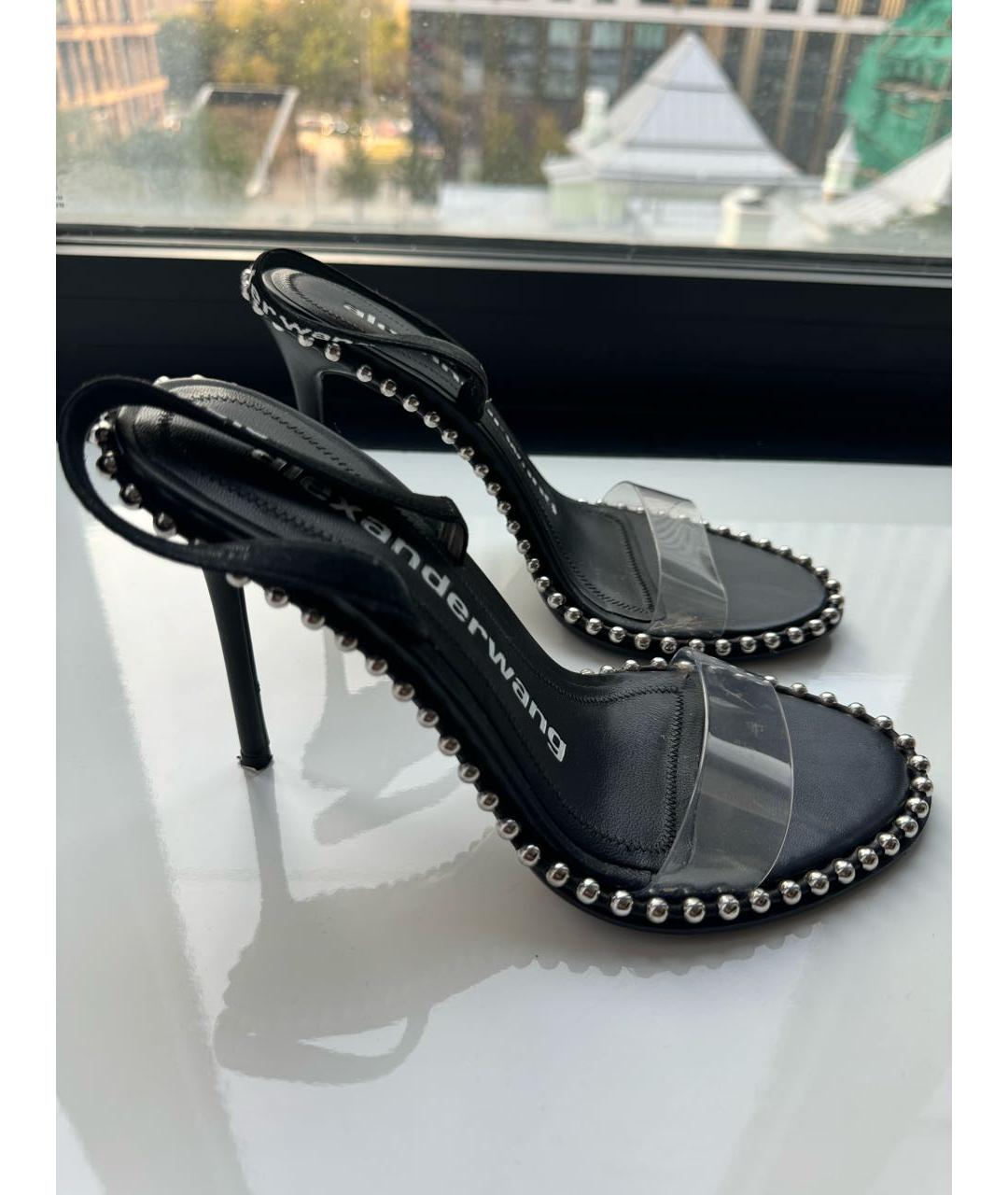 ALEXANDER WANG Черные кожаные босоножки, фото 5