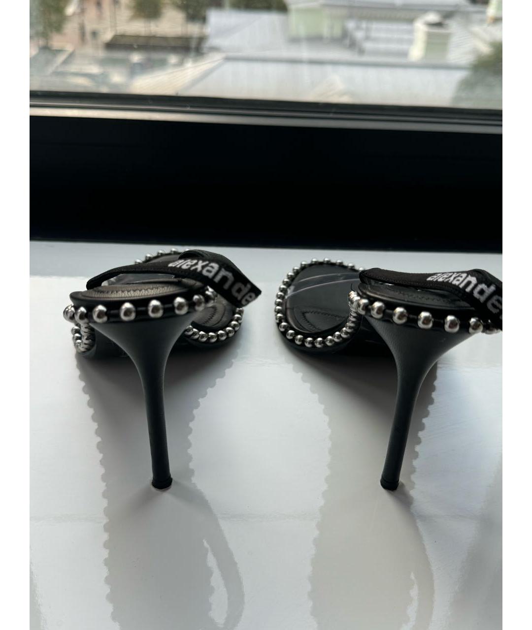 ALEXANDER WANG Черные кожаные босоножки, фото 4