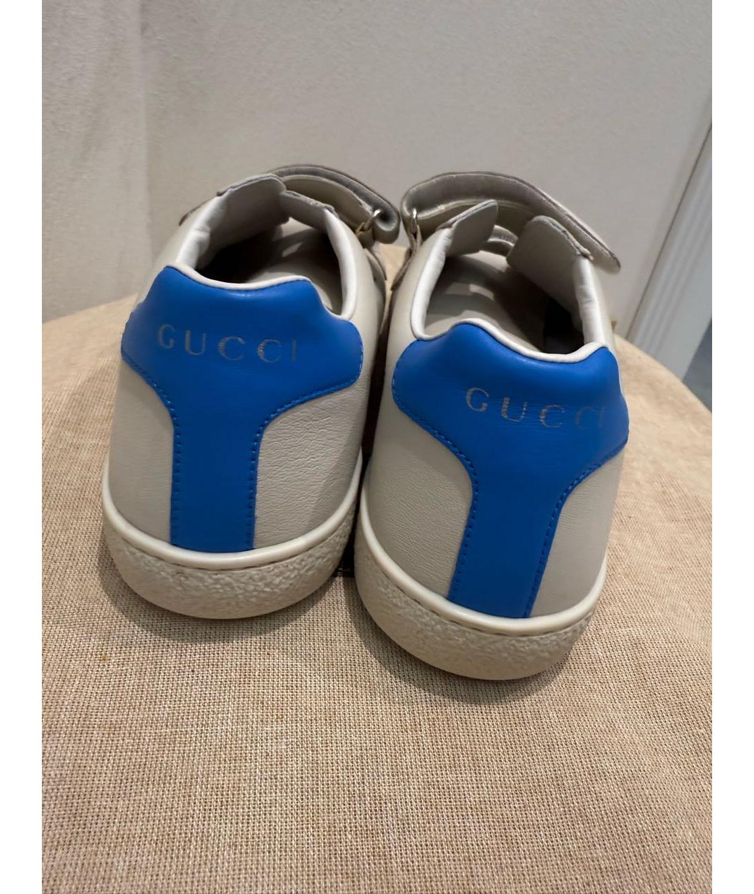 GUCCI Бежевые кожаные кеды, фото 3