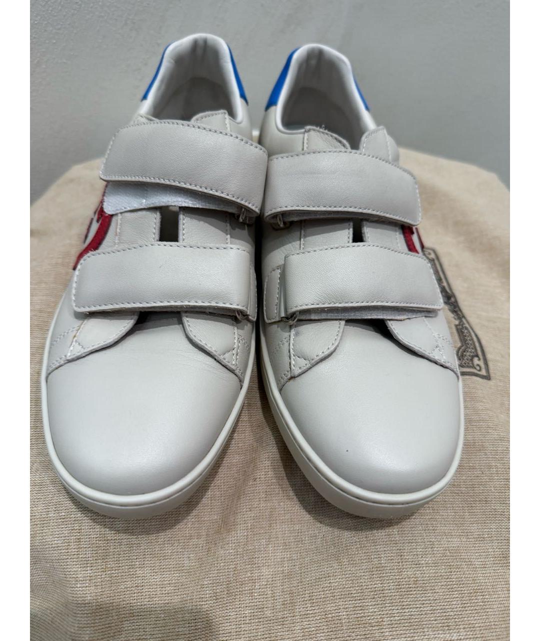 GUCCI Бежевые кожаные кеды, фото 2