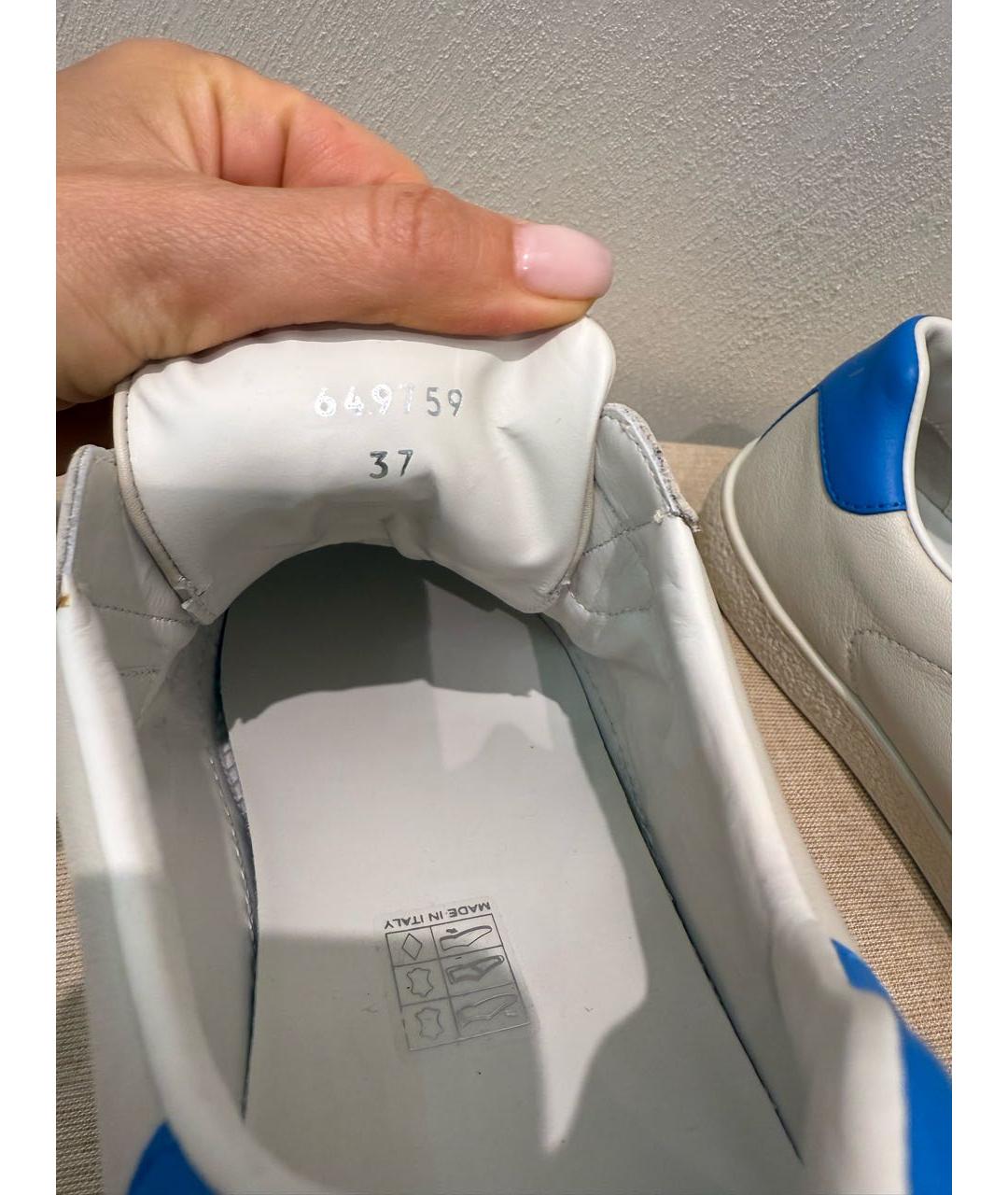 GUCCI Бежевые кожаные кеды, фото 4