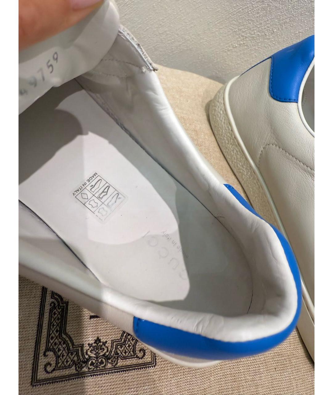 GUCCI Бежевые кожаные кеды, фото 5